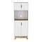 Tuhome Pamplona Microwave Tall Cabinet Counter Surface, Top And Lower Double 2 Cabinets, Light Oak/White MDB7161 - alternate 8